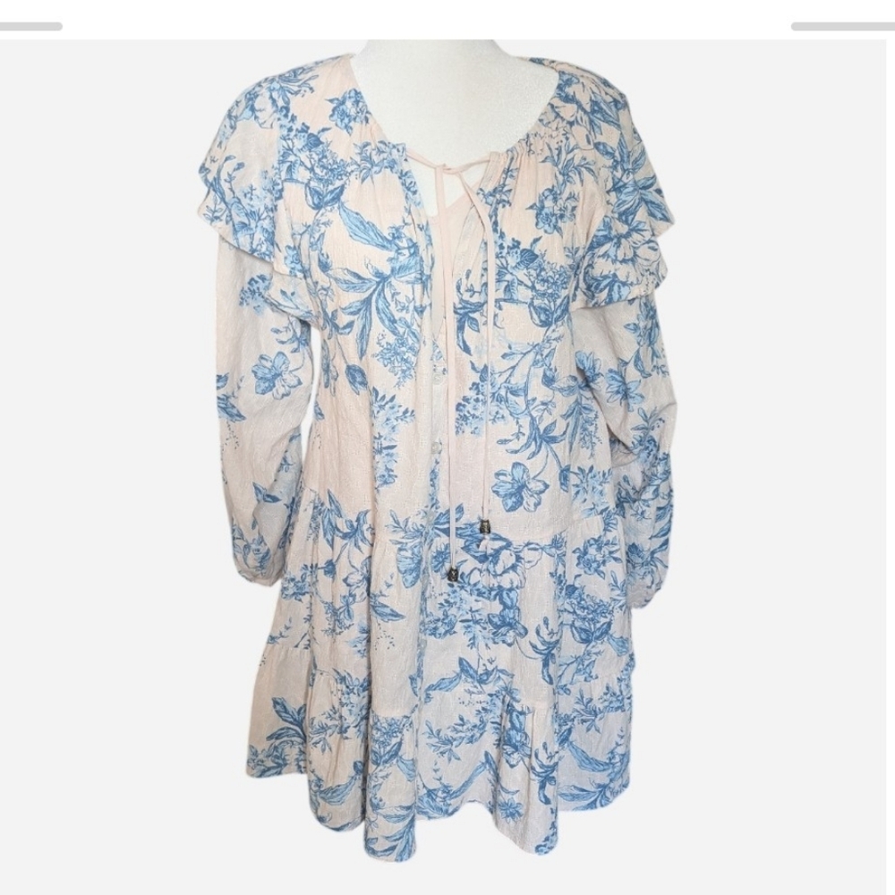 Pre-owned Free People White and Blue Dress - Picture 12 of 14